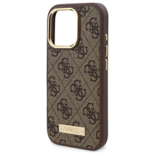 Guess 4G Logo Plate MagSafe iPhone 16 Pro Case - Brown