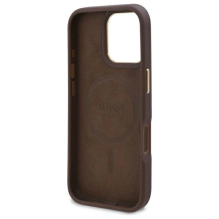 Guess 4G Logo Plate MagSafe iPhone 16 Pro Case - Brown