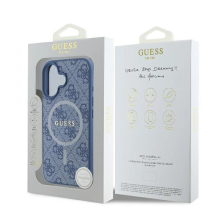 Guess 4G Ring Classic Logo MagSafe dėklas iPhone 16 Plus - mėlynas