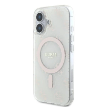 Guess IML 4G Background MagSafe Case for iPhone 16 Plus - White