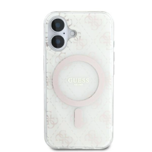 Guess IML 4G Background MagSafe Case for iPhone 16 Plus - White