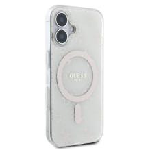 Guess IML 4G Background MagSafe Case for iPhone 16 Plus - White