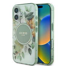 Guess IML Flower &amp; Tonal Circle MagSafe case for iPhone 16 Plus - green