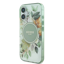 Guess IML Flower &amp; Tonal Circle MagSafe case for iPhone 16 Plus - green