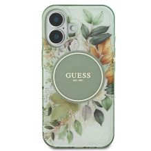 Guess IML Flower &amp; Tonal Circle MagSafe case for iPhone 16 Plus - green