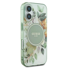 Guess IML Flower &amp; Tonal Circle MagSafe case for iPhone 16 Plus - green