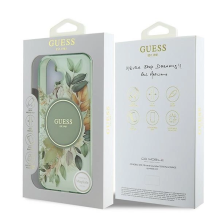 Guess IML Flower &amp; Tonal Circle MagSafe dėklas iPhone 16 Plus - žalias