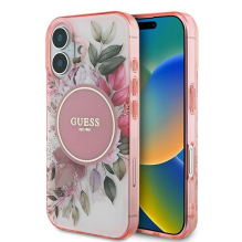 Guess IML Flower &amp; Tonal Circle MagSafe iPhone 16 Plus Case - Pink