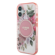 Guess IML Flower &amp; Tonal Circle MagSafe iPhone 16 Plus Case - Pink