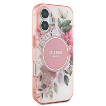 Guess IML Flower &amp; Tonal Circle MagSafe iPhone 16 Plus Case - Pink