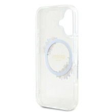 Guess IML Flowers Wreath MagSafe iPhone 16 Plus Case - Clear