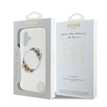 Guess IML Flowers Wreath MagSafe iPhone 16 Plus dėklas – skaidrus