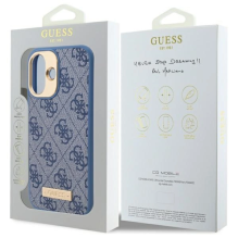 Guess 4G Logo Plate MagSafe dėklas, skirtas iPhone 16 Plus – mėlynas