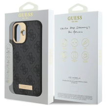 Guess 4G Logo Plate MagSafe dėklas, skirtas iPhone 16 Plus - juodas