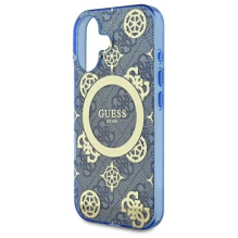 Guess IML Peony On 4G Background MagSafe case for iPhone 16 - blue