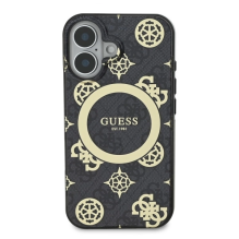 Guess IML Peony On 4G Background MagSafe dėklas iPhone 16 - juodas