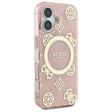 Guess IML Peony 4G fone MagSafe iPhone 16 dėklas – rožinis