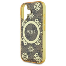 Guess IML Peony 4G fone MagSafe iPhone 16 dėklas – rudas