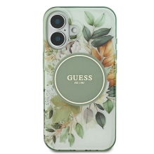 Guess IML Flower &amp; Tonal Circle MagSafe case for iPhone 16 - green