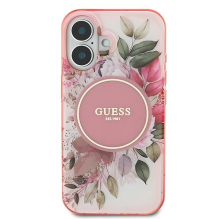 Guess IML Flower &amp; Tonal Circle MagSafe iPhone 16 Case - Pink