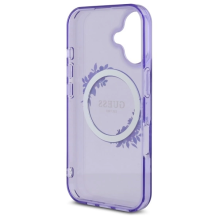 Guess IML Flowers Wreath MagSafe iPhone 16 dėklas – violetinis