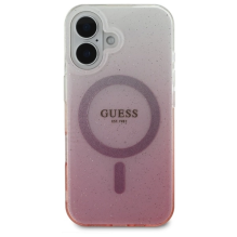 Guess IML Glitter Gradient MagSafe iPhone 16 Case - Pink