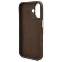 Guess 4G Logo Plate MagSafe iPhone 16 Case - Brown