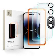 Tech-Protect Supreme Set grūdintas stiklas skirtas iPhone 16 - skaidrus (3 vnt.)