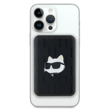 Karl Lagerfeld Powerbank indukcinis KLPB5FPGKSCHHK 16W 5000mAh juodas / juodas Choupette galvutės kaištis MagSafe