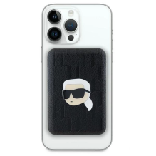 Karl Lagerfeld Powerbank indukcinis KLPB5FPGKSKIHK 16W 5000mAh juodas / juodas Karl Head Pin MagSafe