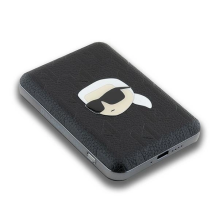 Karl Lagerfeld Powerbank indukcinis KLPB5FPGKSKIHK 16W 5000mAh juodas / juodas Karl Head Pin MagSafe