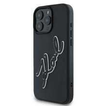 Karl Lagerfeld 3D Rubber Bicolor Signature iPhone 16 Pro Case - Black