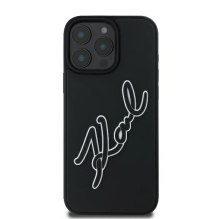 Karl Lagerfeld 3D Rubber Bicolor Signature iPhone 16 Pro Case - Black