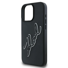 Karl Lagerfeld 3D Rubber Bicolor Signature iPhone 16 Pro Case - Black