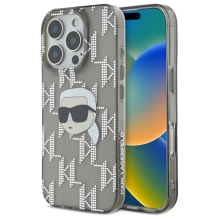 Karl Lagerfeld IML Karl Head galvanizuotas iPhone 16 Pro dėklas – juodas