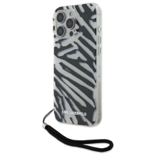 Karl Lagerfeld IML Zebra Pattern &amp; Cord iPhone 16 Pro Case - Black