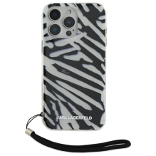 Karl Lagerfeld IML Zebra Pattern &amp; Cord iPhone 16 Pro Case - Black