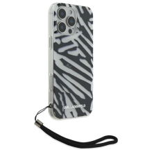 Karl Lagerfeld IML Zebra Pattern &amp; Cord iPhone 16 Pro Case - Black