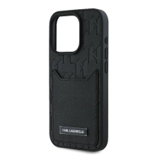 Karl Lagerfeld Cardslots Monogram iPhone 16 Pro Case - Black