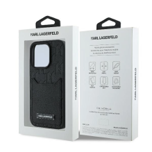 Karl Lagerfeld Cardslots Monogram iPhone 16 Pro dėklas – juodas