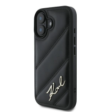 Karl Lagerfeld Quilted Signature iPhone 16 Plus Case - Black