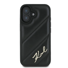 Karl Lagerfeld Quilted Signature iPhone 16 Plus Case - Black