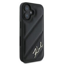 Karl Lagerfeld Quilted Signature iPhone 16 Plus Case - Black