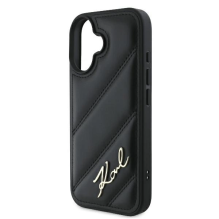 Karl Lagerfeld Quilted Signature iPhone 16 Plus Case - Black