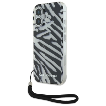 Karl Lagerfeld IML Zebra Pattern &amp; Cord iPhone 16 Case - Black