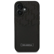 Karl Lagerfeld Cardslots Monogram iPhone 16 Case - Black