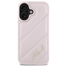 Karl Lagerfeld Quilted Signature iPhone 16 Case - Pink