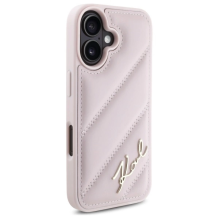 Karl Lagerfeld Quilted Signature iPhone 16 Case - Pink