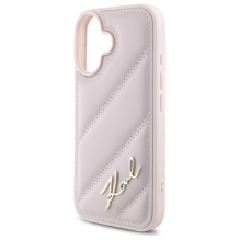 Karl Lagerfeld Quilted Signature iPhone 16 Case - Pink