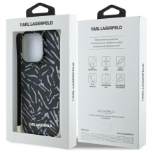 Karl Lagerfeld Zebra su laidu iPhone 16 Pro Max dėklas – violetinė